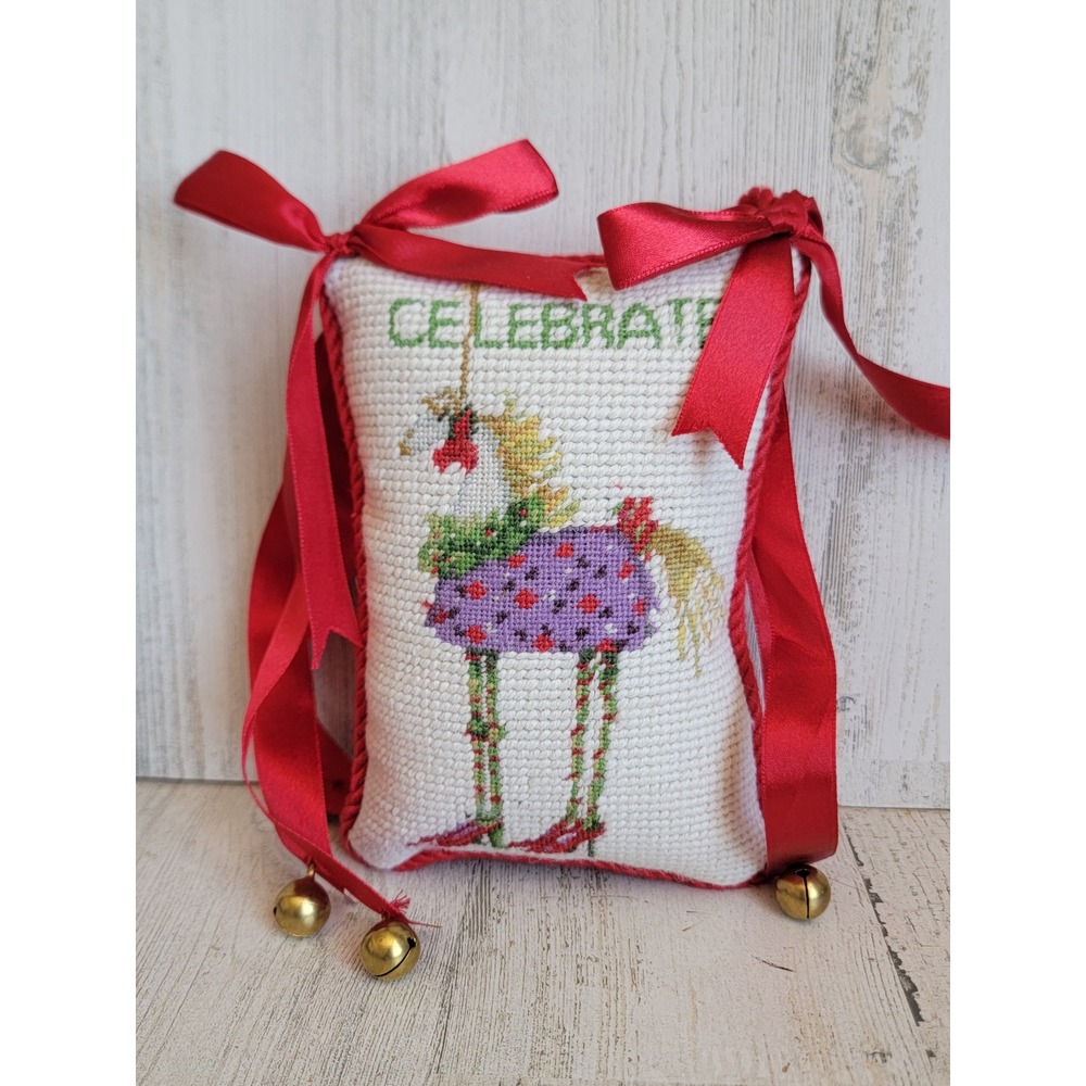 Patience Brewster unicorn horse mini pillow Xmas vintage ornament hanging home